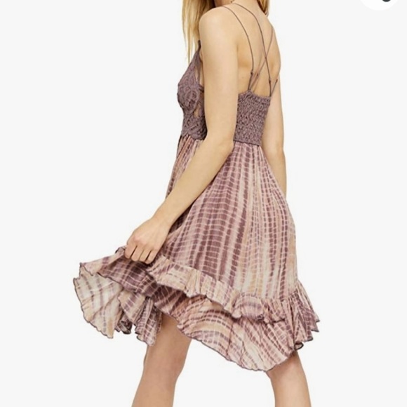Free People Adella Tie Dye Slip Dress in Plum NWT - Picture 5 of 10